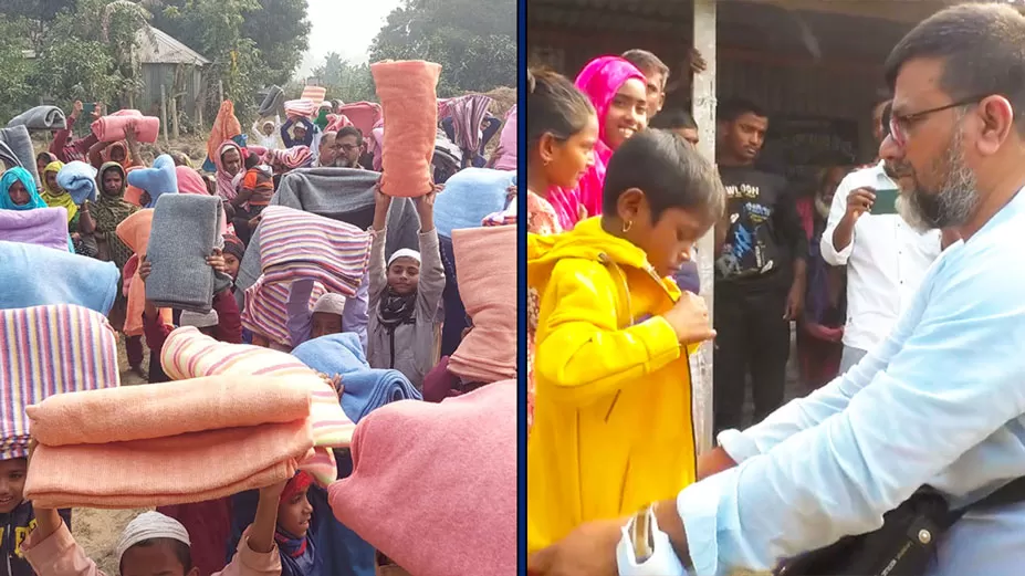 দুস্থদের মাঝে শীতবস্ত্র বিতরণ 