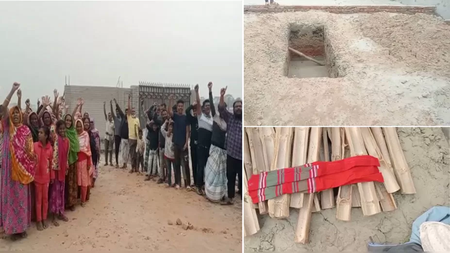 কবর বানিয়ে মাজার তৈরির চেষ্টা, এলাকাবাসীর প্রতিবাদ