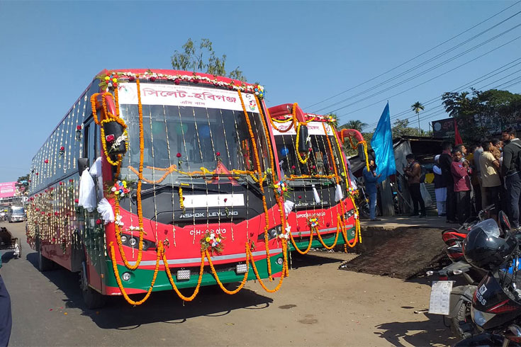 সিলেট-মৌলভীবাজার, হবিগঞ্জ বিআরটিসির বাস চালু