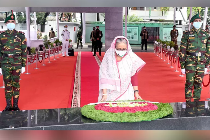 জাতির-পিতার-প্রতিকৃতিতে-প্রধানমন্ত্রীর-শ্রদ্ধা