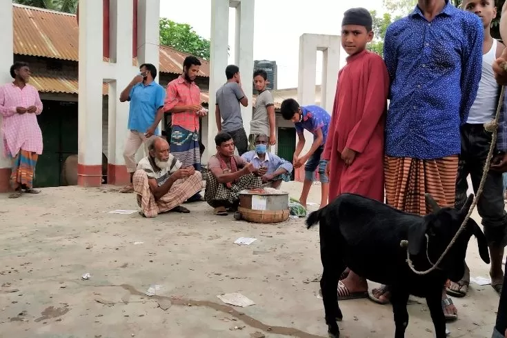 গরুর হাটের চাপে অবহেলায় শহীদ মিনার