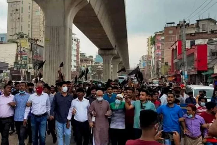 রিজভীর নেতৃত্বে ঢাকায় বিএনপির বিক্ষোভ
