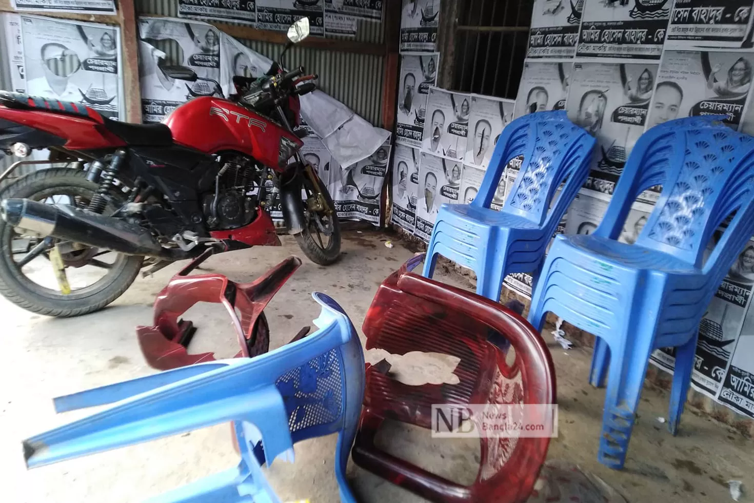 নৌকার প্রার্থীর অফিস ‘ভাঙচুর’, যুবক আটক