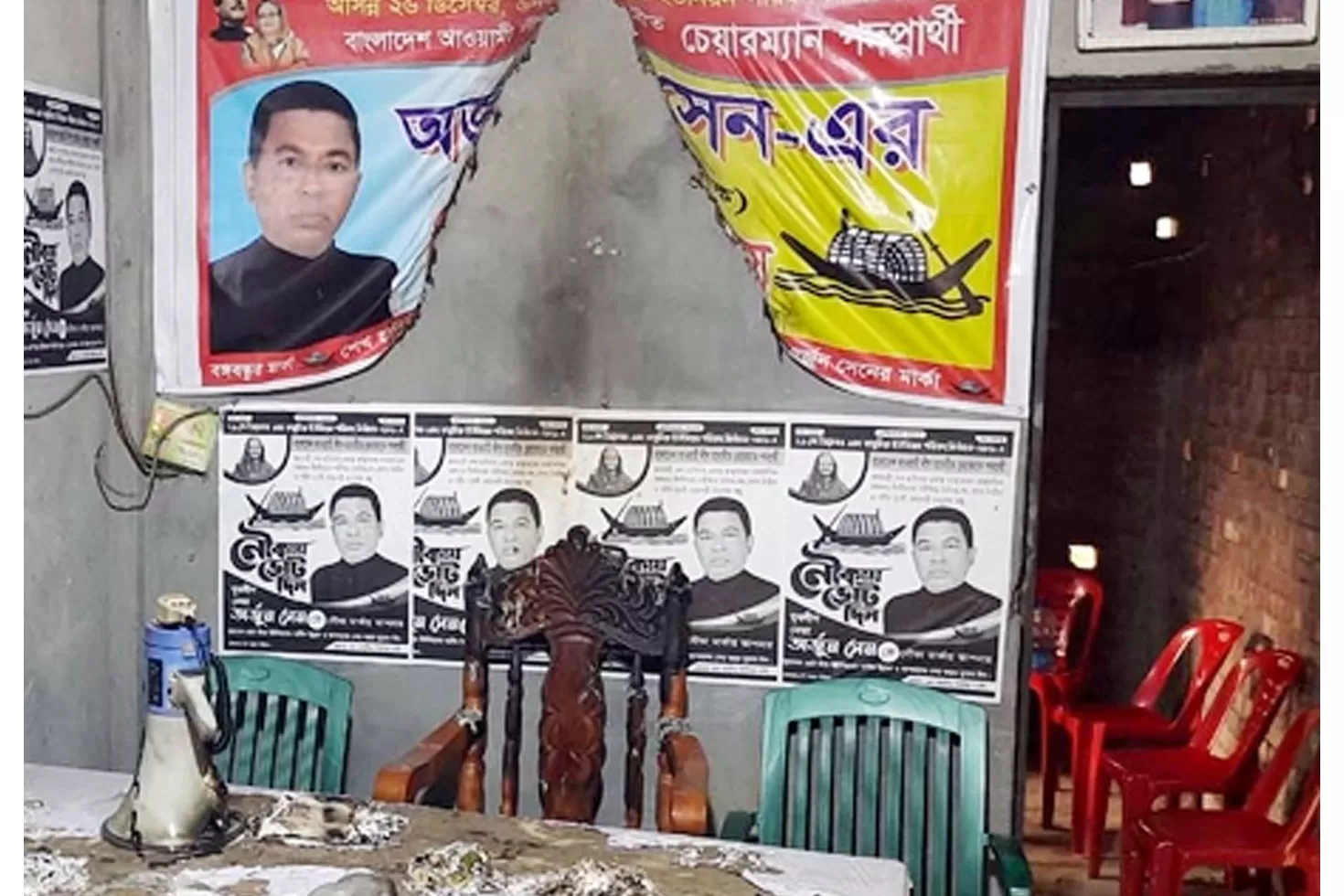 নৌকার প্রার্থীর কার্যালয়ে আগুন