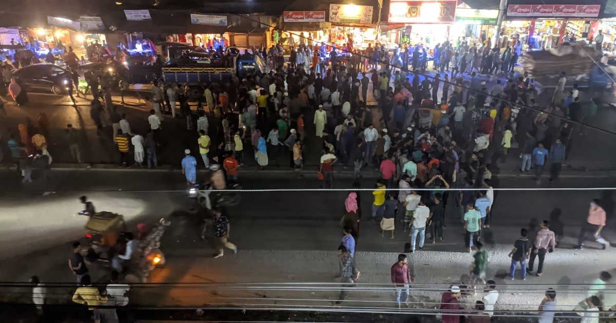 বাসচাপায় যুবকের মৃত্যু, মহাসড়ক অবরোধ