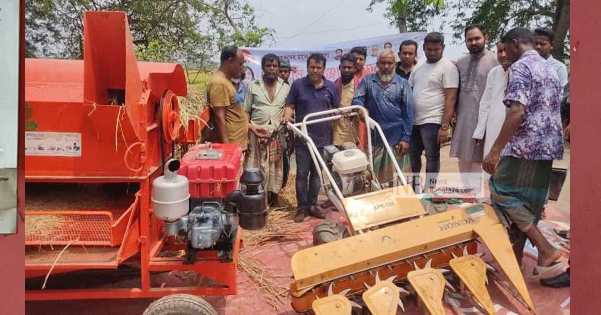 ১ টাকায় ১ বিঘা জমির ধান কাটা-মাড়াই