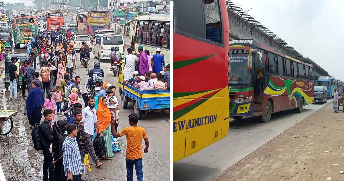 ঢাকা-টাঙ্গাইল-সিরাজগঞ্জ-সড়কে-গাড়ির-চাপ