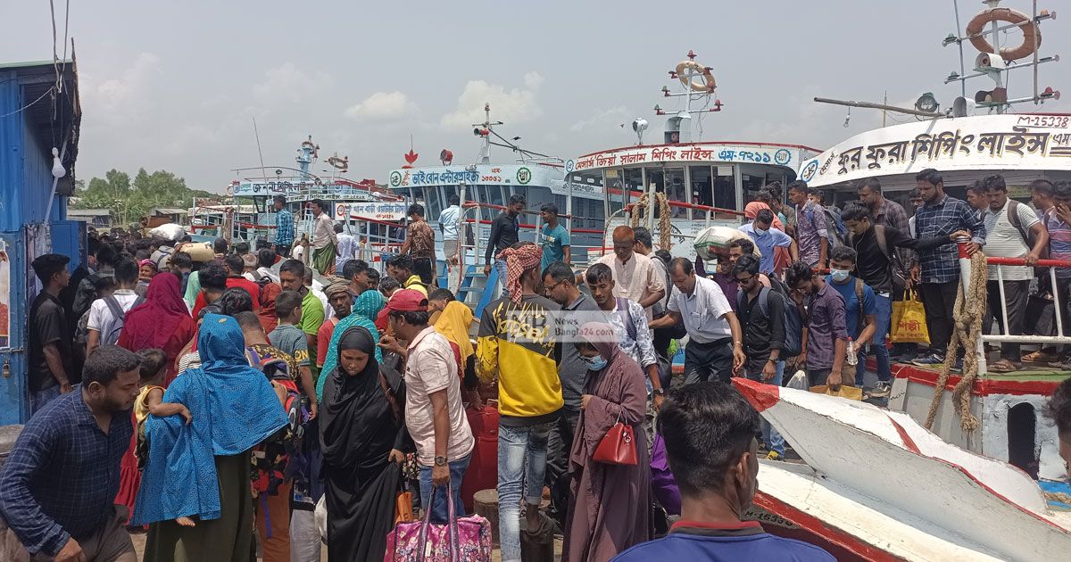 শিমুলিয়ায় পারাপার স্বাভাবিক, বাংলাবাজারে চাপ