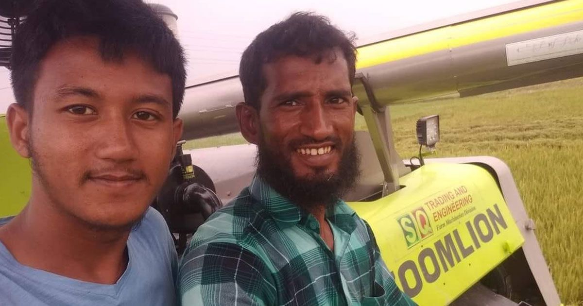 হারভেস্টারে ট্রাকের ধাক্কা, কলেজছাত্র নিহত