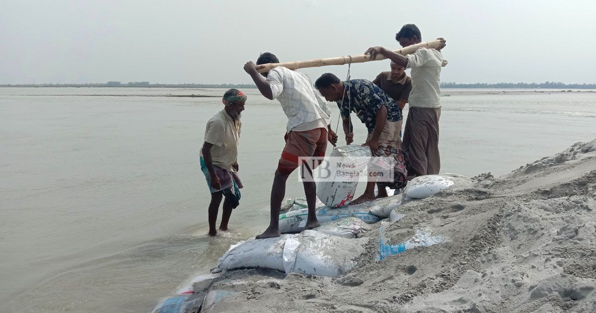 স্বেচ্ছাশ্রমে বাঁধ দিয়ে বাঁচার আশা ১০ হাজার পরিবারের