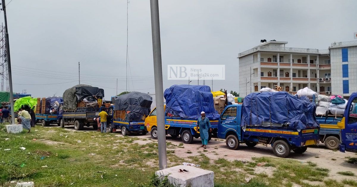 বন্ধ ফেরি পারাপার: শিমুলিয়ায় অপেক্ষায় ৩ শতাধিক গাড়ি