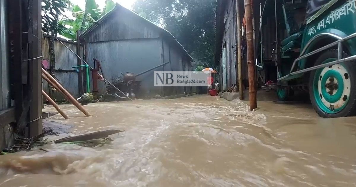 পাহাড়ি ঢলে ঝিনাইগাতীর ১০ গ্রাম প্লাবিত