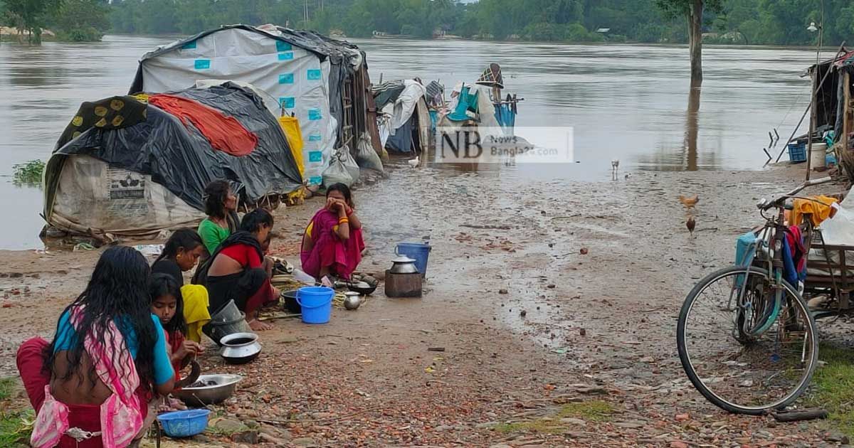 বন্যায় বিপর্যস্ত সিলেটে দুর্ভোগ চরমে