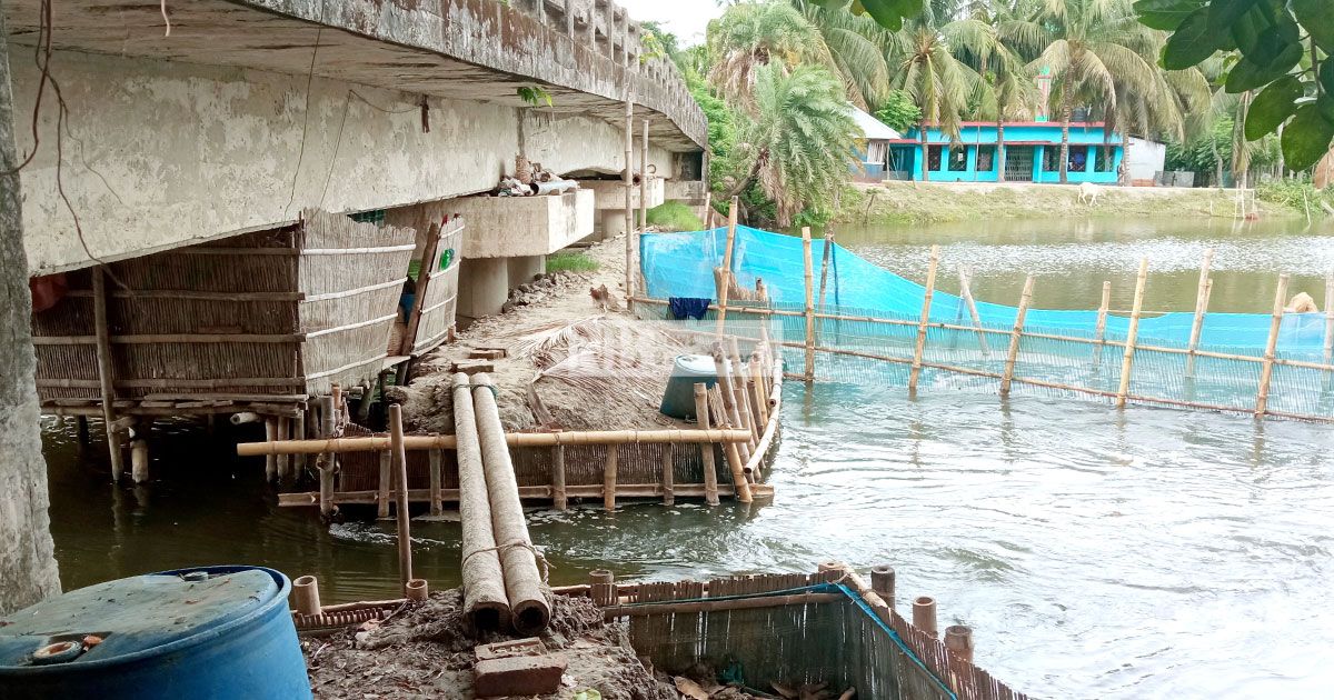 নদী দখল করে মাছ চাষ, জানে না পাউবো