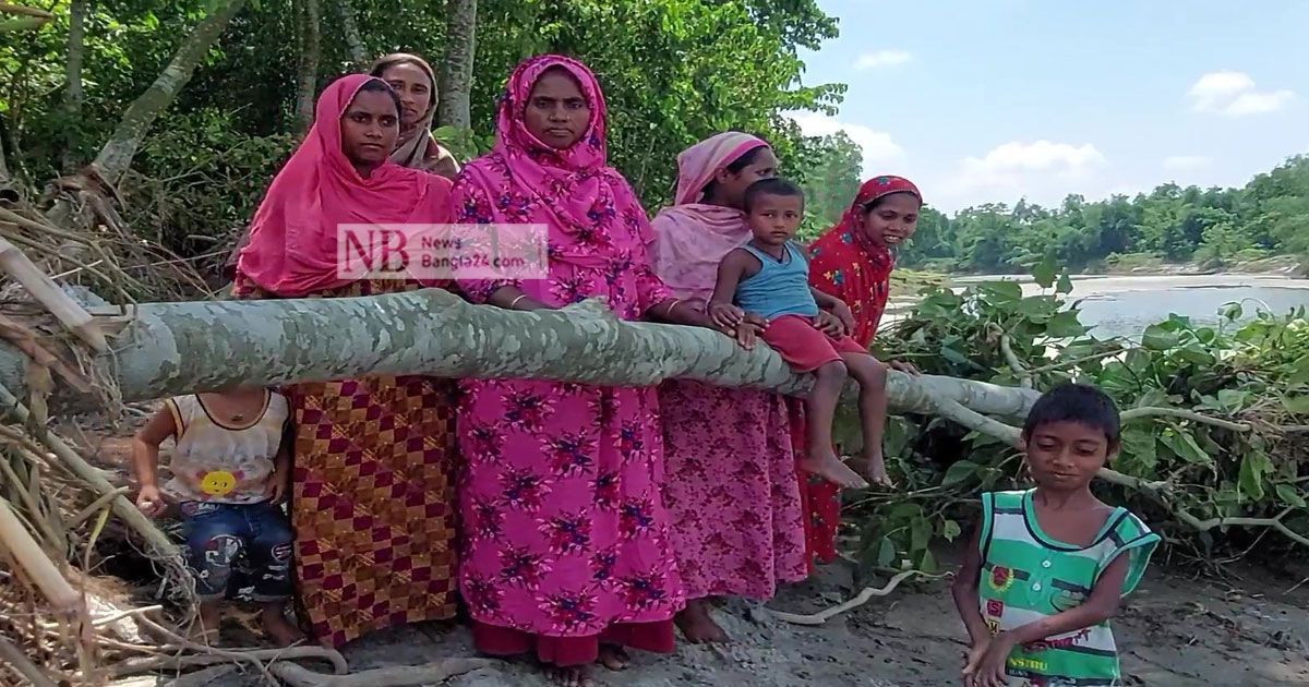 ‘বাঁধ ভাঙায়’ আটকে পড়েছে মাঝিয়ালী চরের ১৭০ পরিবার