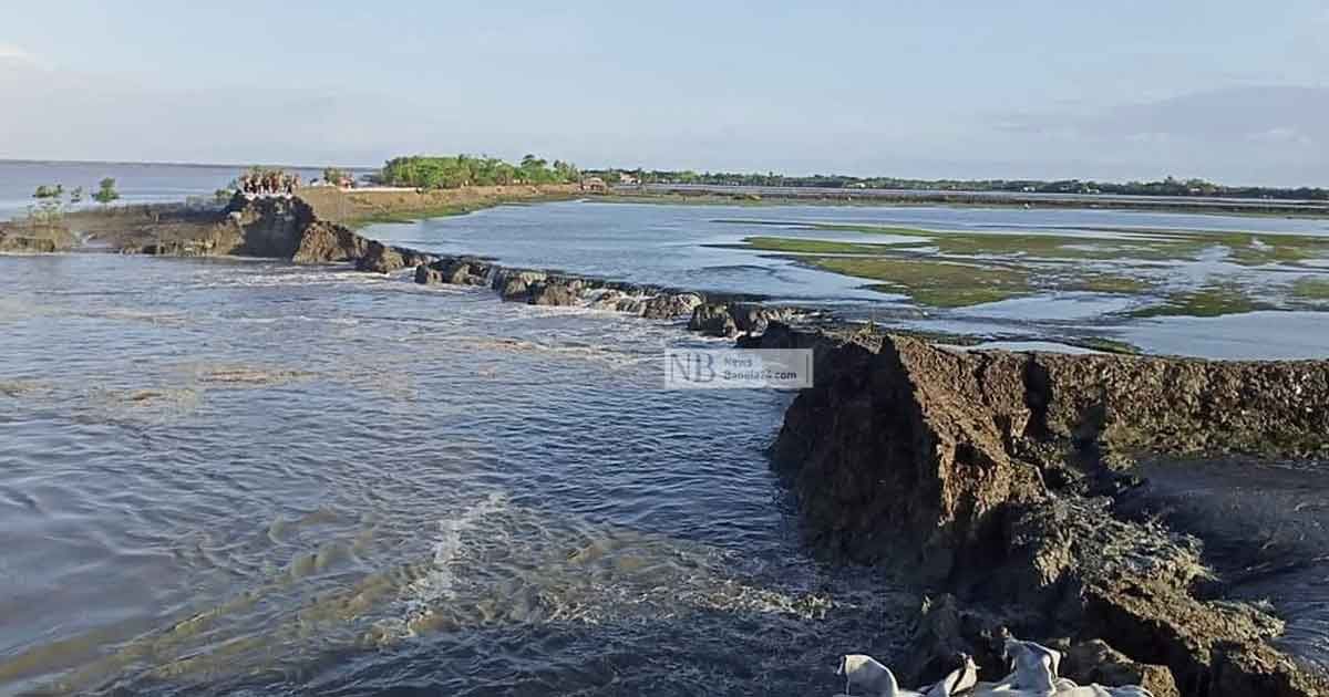 কপোতাক্ষের-বেড়িবাঁধে-ভাঙন-লোকালয়ে-জোয়ারের-পানি-