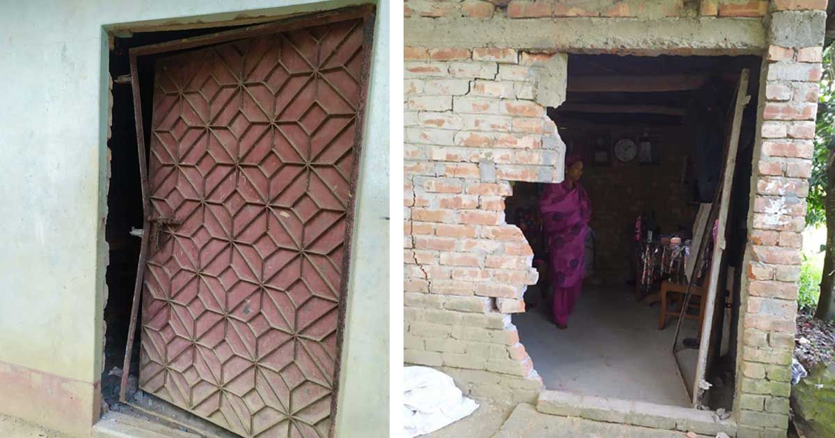 মধ্যরাতে হাতির আক্রমণ, বেঁচে গেল এক পরিবার 