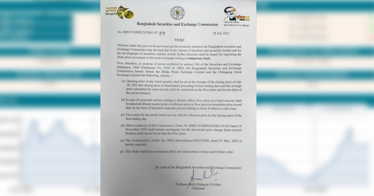 ধস ঠেকাতে ফিরল শেয়ারের ফ্লোর প্রাইস