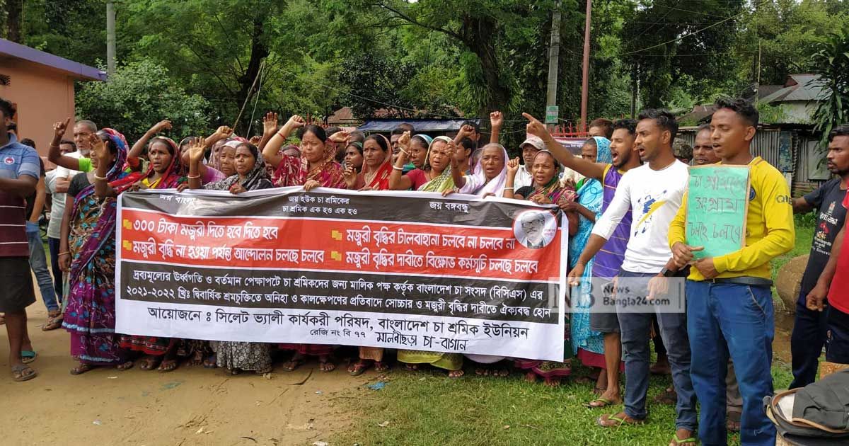 চা শ্রমিকদের আন্দোলনে শাবি শিক্ষার্থীদের একাত্মতা