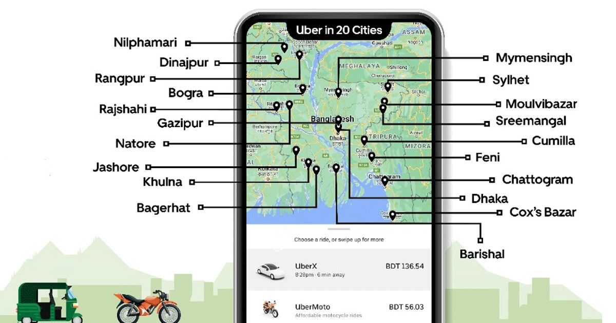 দেশের ২০ শহরে উবার মোটো