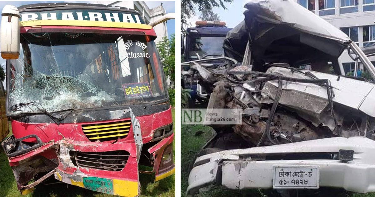 মাইক্রোতে বাসের ধাক্কা, নবজাতকসহ নিহত ৩