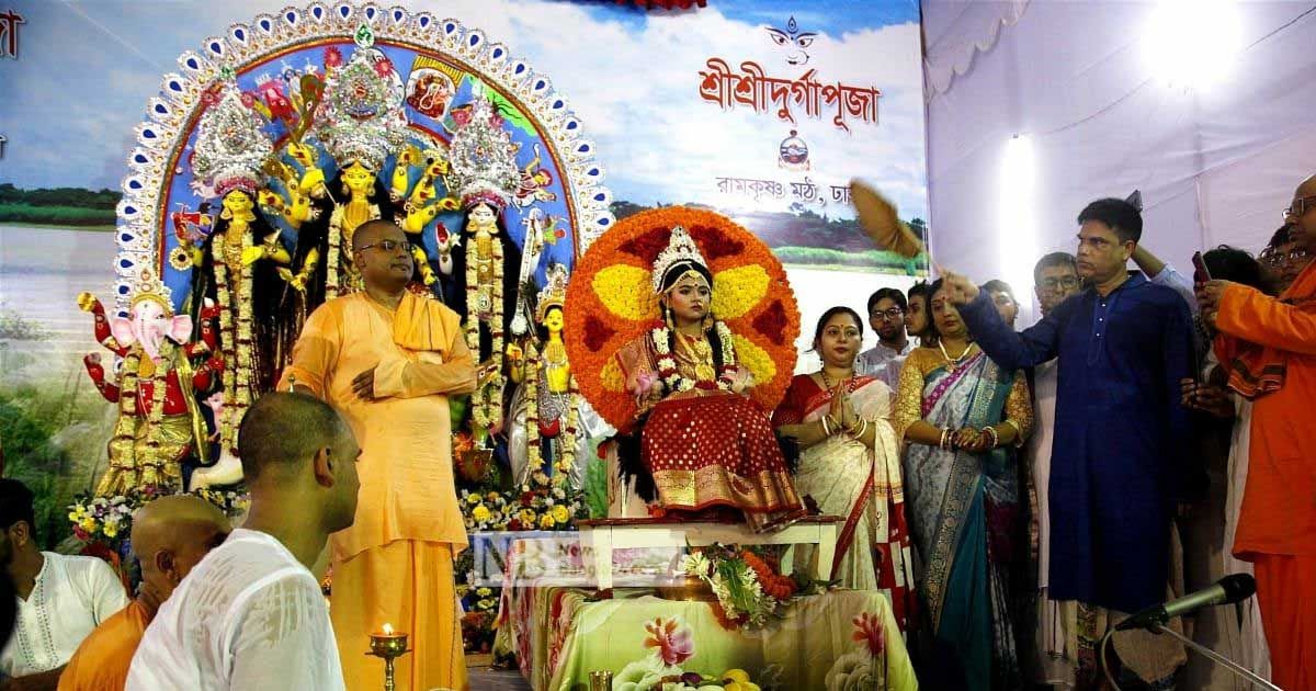 Festive-arrangement-of-Kumari-Puja