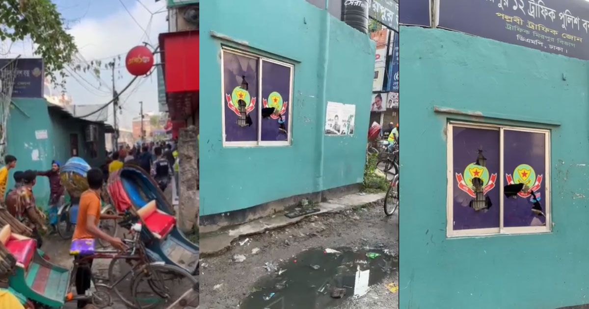পাঁচ-ট্রাফিক-পুলিশ-বক্সে-রিকশাচালকদের-হামলা