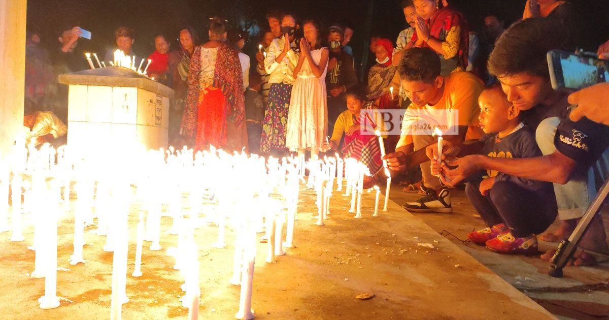 হাজারও প্র‍ার্থনার মোমের আলোয় আলোকিত গারো পাহাড়