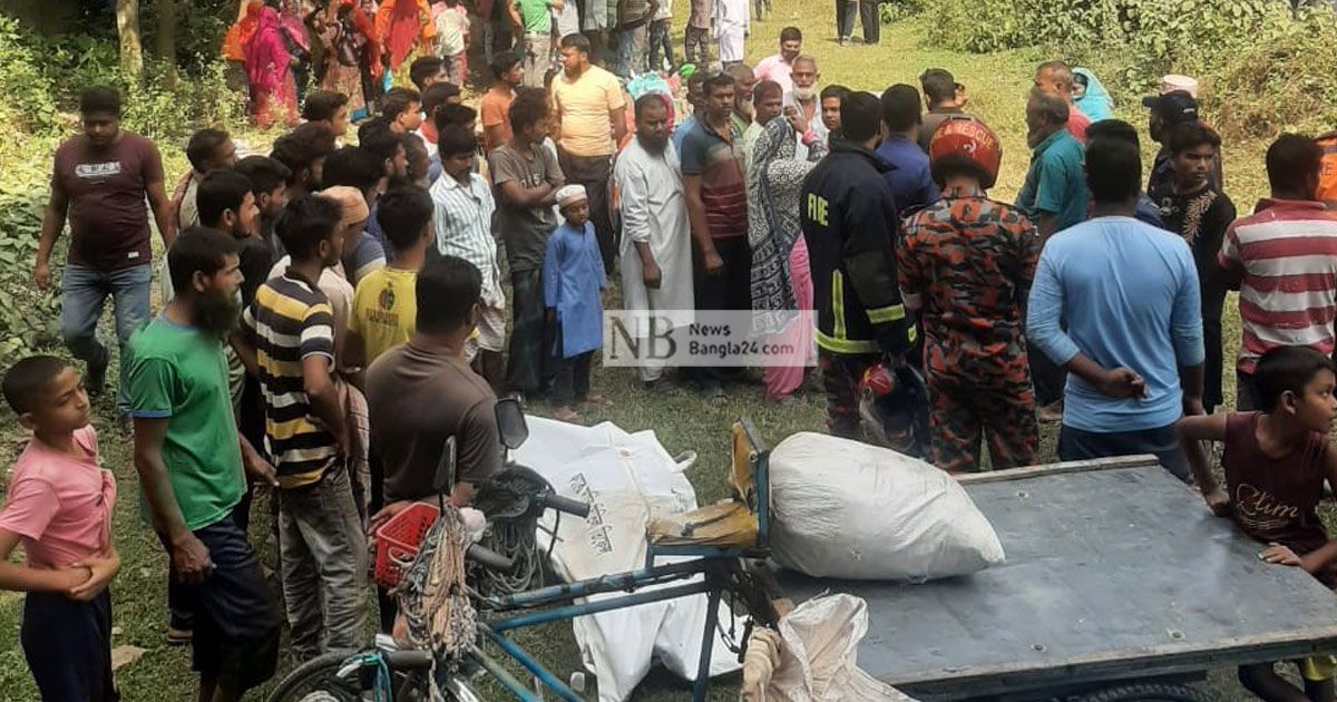 নওগাঁয় ট্রাকচাপায় ভ্যানচালকের মৃত্যু