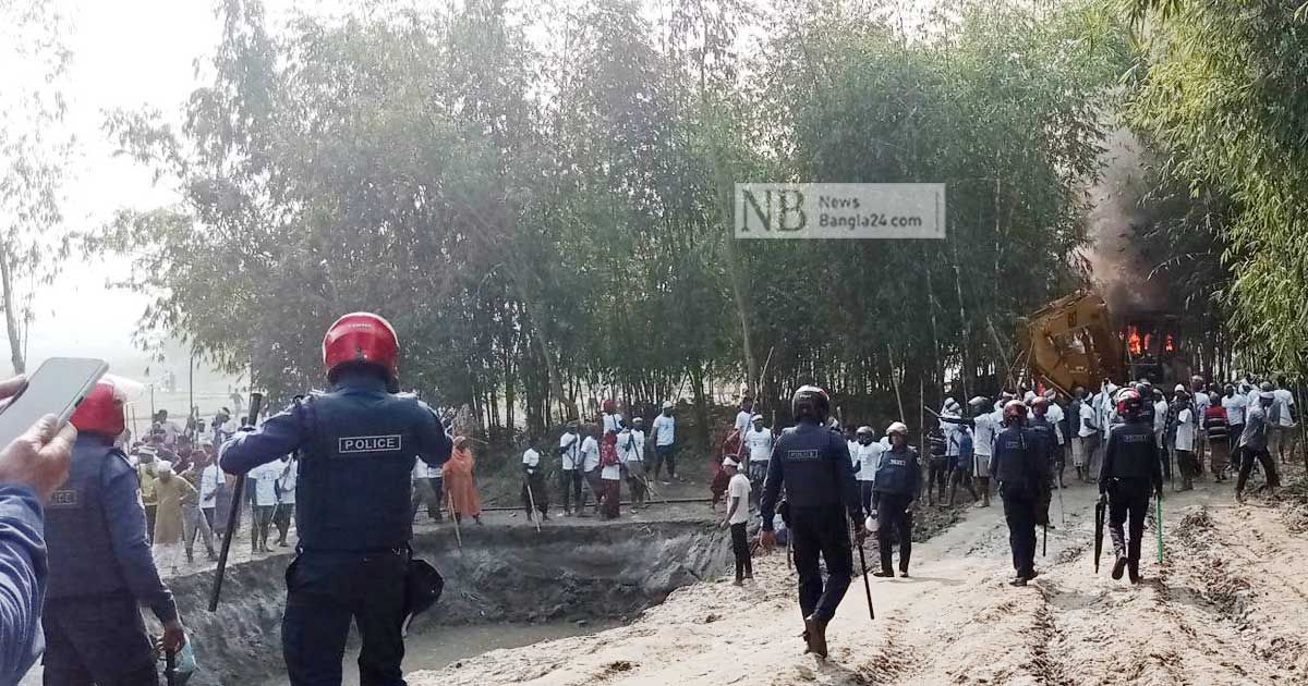 বুড়িতিস্তা প্রকল্পের রিজার্ভার খননে বাধার মুখে পাউবো, হামলা