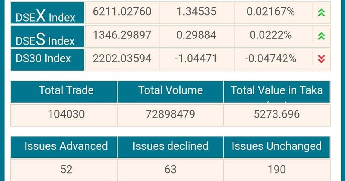 সূচকের সামান্য উত্থান, তবে লেনদেনে ভাটা