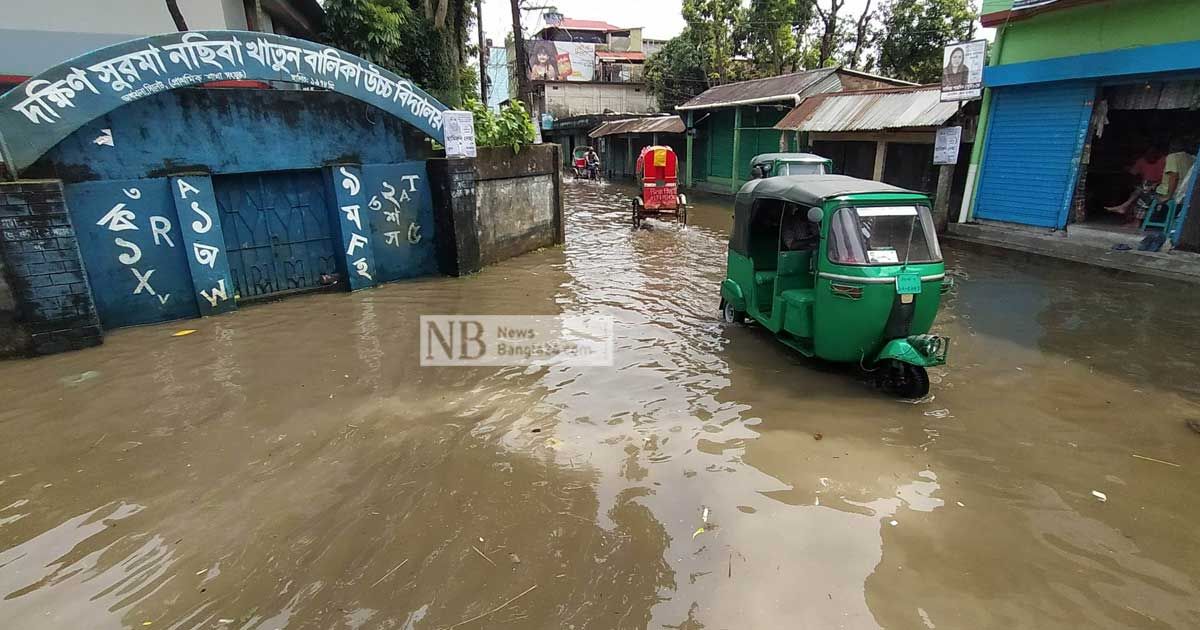 টানা বৃষ্টিতে সিলেটে ফের বন্যার শঙ্কা