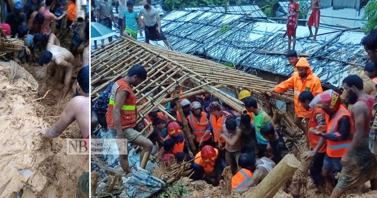 উখিয়ার ক্যাম্পে পাহাড় ধস, প্রাণ গেল মা-মেয়ের