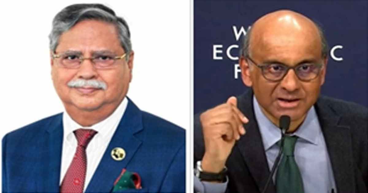 রাষ্ট্রপতিকে-সিঙ্গাপুরের-প্রেসিডেন্টের-ফুলেল-শুভেচ্ছা