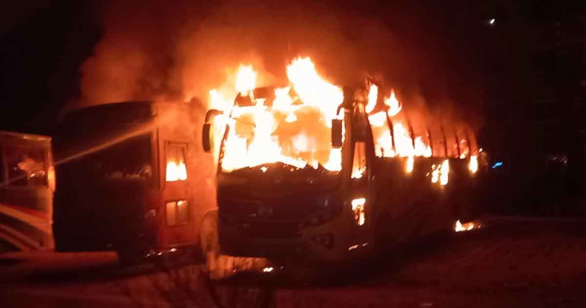 Two-passenger-buses-caught-fire-in-Natore