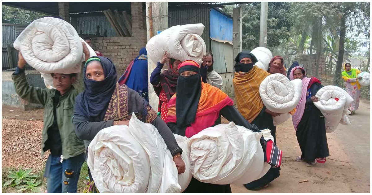 ফরিদপুরে কভারসহ লেপ পেল চরাঞ্চলের ৫ শতাধিক পরিবার