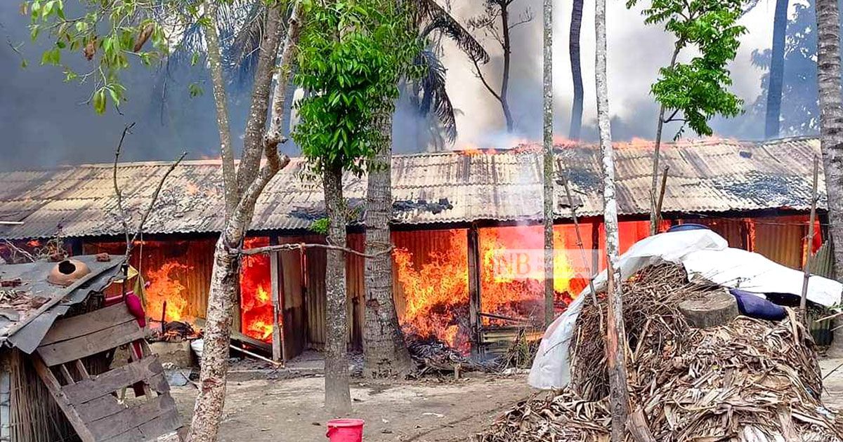 নাটোরে ভয়াবহ অগ্নিকাণ্ডে ১০টি বাড়ি ভস্মীভূত