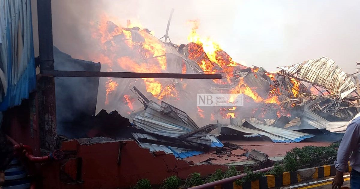 ৮ ঘণ্টায়ও নিয়ন্ত্রণে আসেনি সুপার বোর্ড কারখানার আগুন