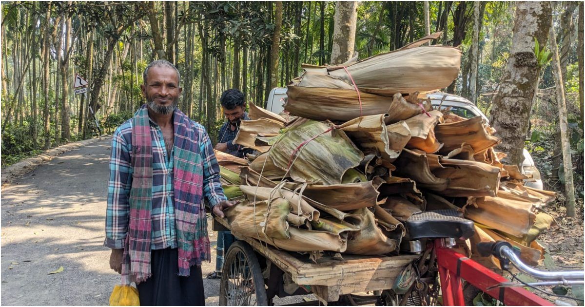 সুপারির পাতা থেকে সুদৃশ্য থালাবাসন