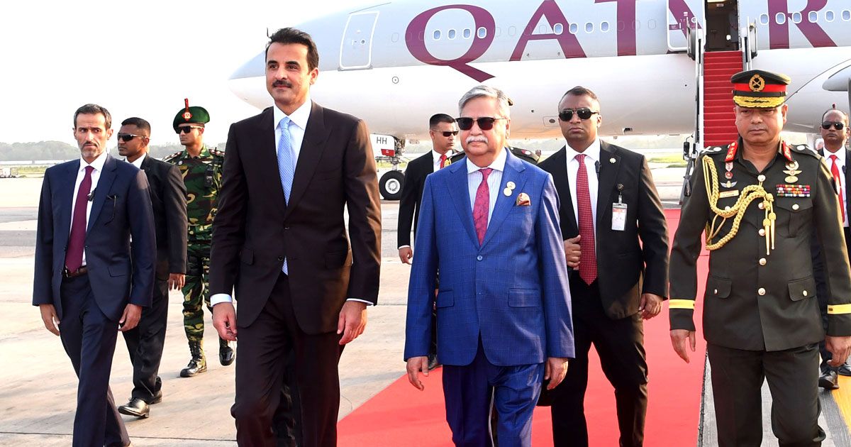 Red-carpet-reception-for-Emir-of-Qatar-in-Dhaka