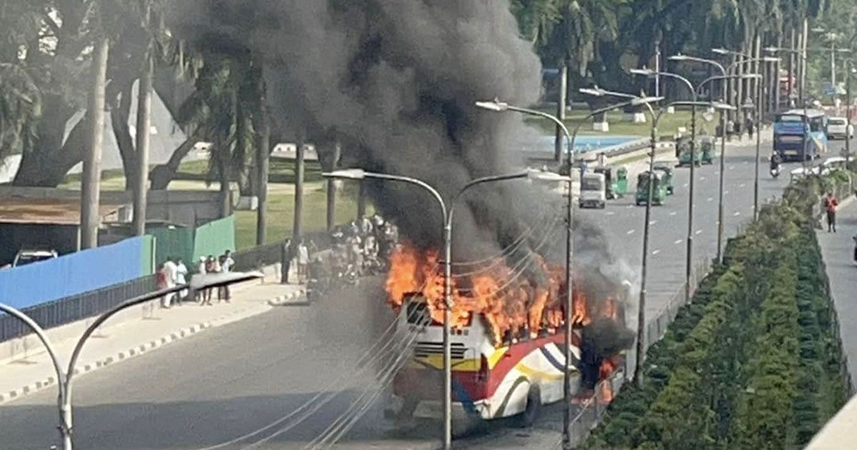 A-moving-bus-caught-fire-from-an-overturned-motorcycle-in-Banani