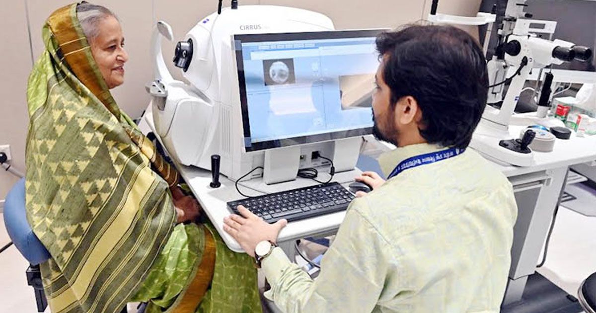 সাধারণ রোগী হিসেবে এনআইও-তে চোখের চিকিৎসা নিলেন প্রধানমন্ত্রী