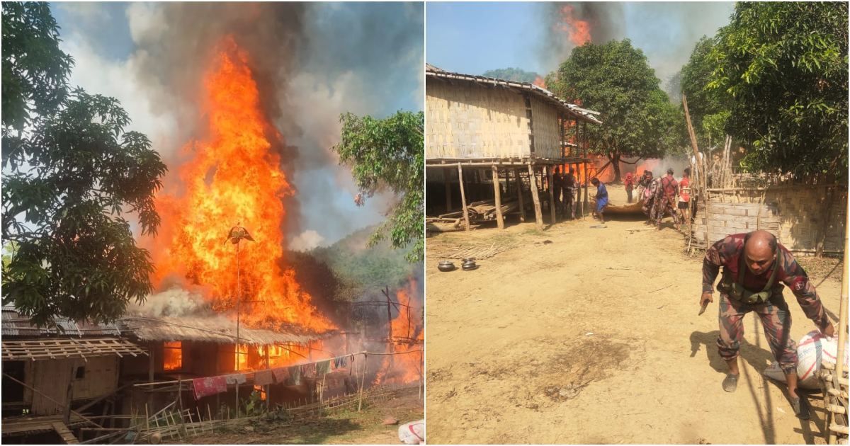 থানচির-থুইসাপাড়ায়-ভয়াবহ-আগুন-নিয়ন্ত্রণ-বিজিবির