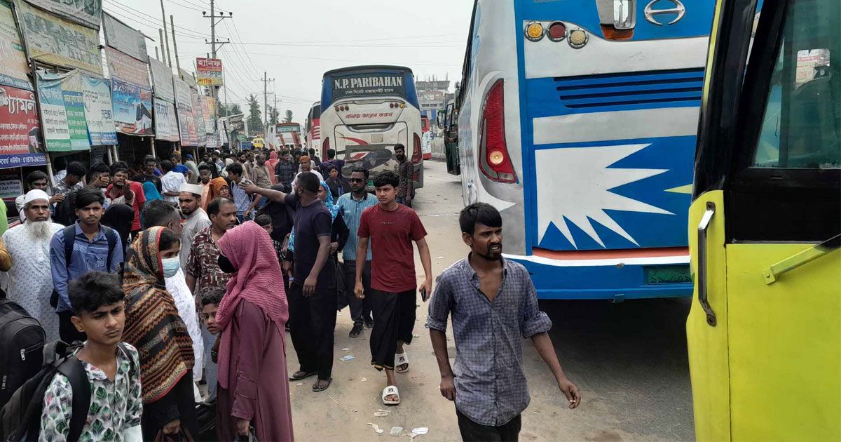 নারায়ণগঞ্জে যাত্রী ও যানবাহনের চাপ থাকলেও নেই যানজট