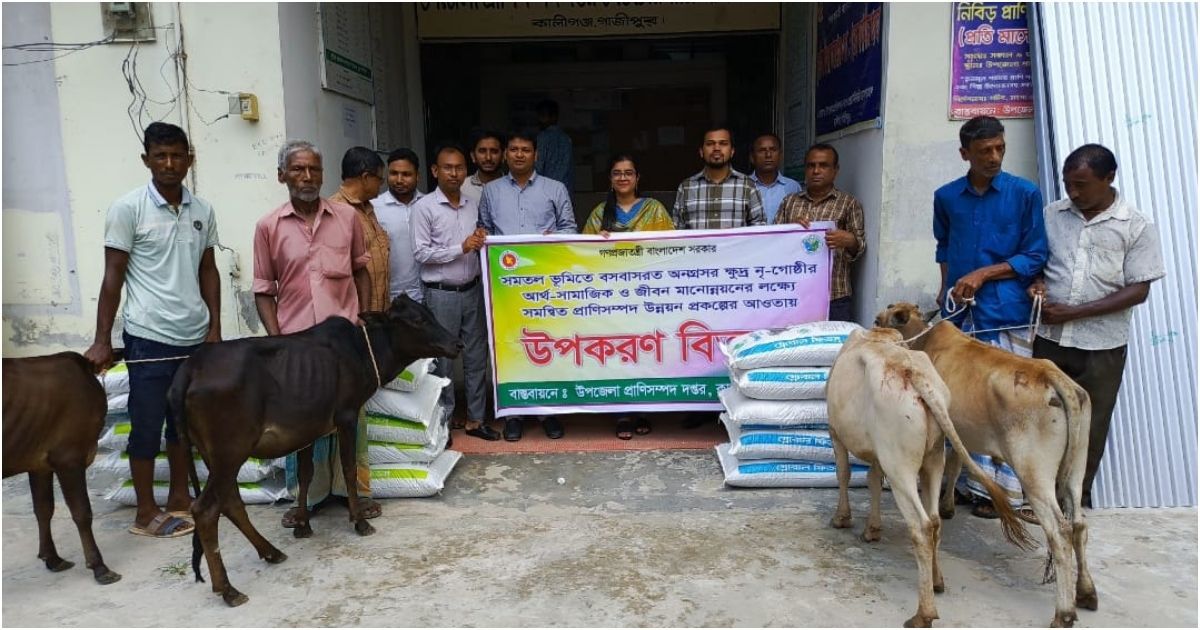Government-assistance-in-improving-the-quality-of-life-of-small-ethnic-groups-in-Kaliganj-1-Family-Buckle-and-Bull-Calf