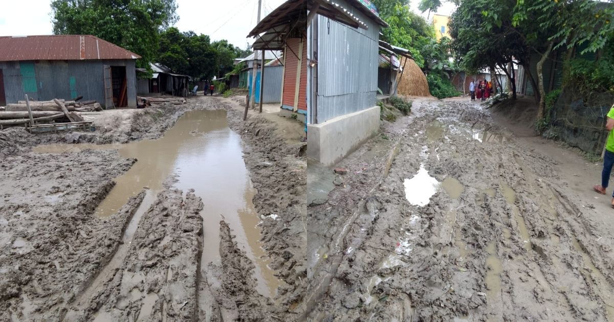 স্বাধীনতার ৫৫ বছরেও রাস্তা পাকা হয়নি, ক্ষুব্ধ এলাকাবাসী 