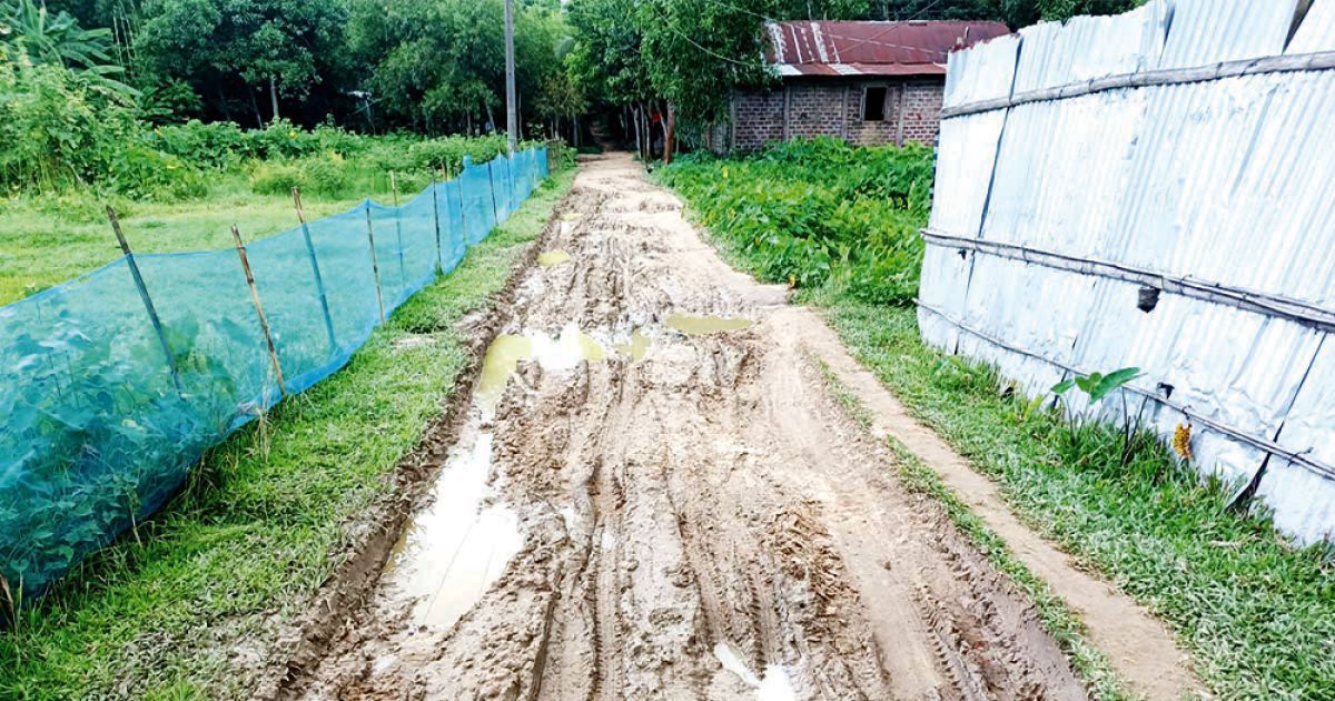 কর্দমাক্ত কাঁচা সড়কে চরম দুর্ভোগে গ্রামবাসী